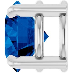 14K White Gold 7 mm Lab-Grown Blue Sapphire Pendant
