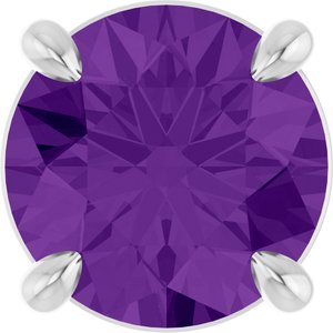 14K White Gold 7 mm Natural Amethyst Pendant