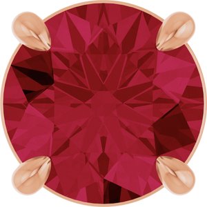 14K Rose Gold 7 mm Lab-Grown Ruby Pendant