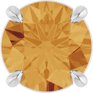 14K White Gold 7 mm Natural Citrine Pendant