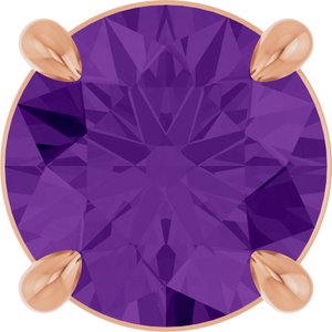 14K Rose Gold 7 mm Natural Amethyst Pendant