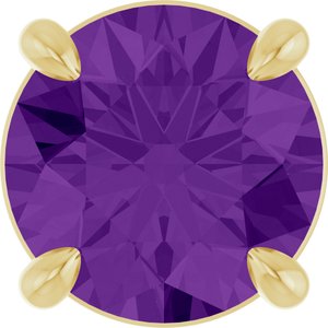 14K Yellow Gold 7 mm Natural Amethyst Pendant