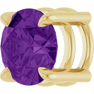 14K Yellow Gold 7 mm Natural Amethyst Pendant