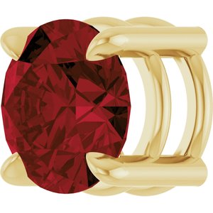 14K Yellow Gold 7 mm Natural Mozambique Garnet Pendant