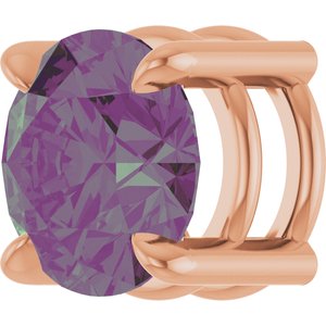 14K Rose Gold 7 mm Lab-Grown Alexandrite Pendant