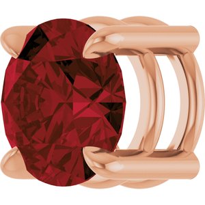 14K Rose Gold 7 mm Natural Mozambique Garnet Pendant