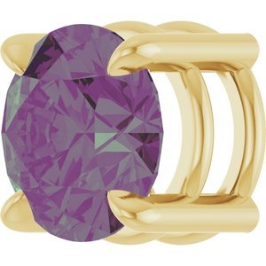 14K Yellow Gold 7 mm Lab-Grown Alexandrite Pendant