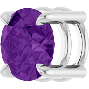 14K White Gold 7 mm Natural Amethyst Pendant