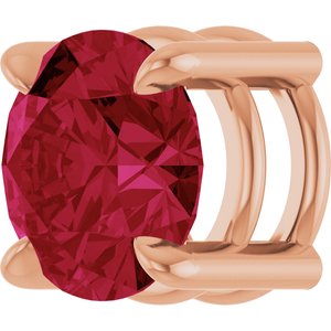 14K Rose Gold 7 mm Lab-Grown Ruby Pendant