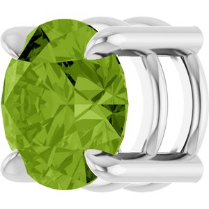 14K White Gold 7 mm Natural Peridot Pendant