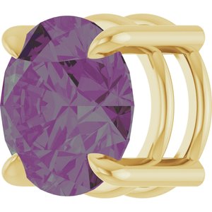 14K Yellow Gold 8 mm Lab-Grown Alexandrite Pendant