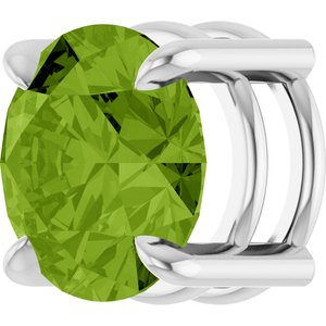 14K White Gold 8 mm Natural Peridot Pendant