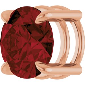 14K Rose Gold 8 mm Natural Mozambique Garnet Pendant