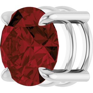 Platinum 8 mm Natural Mozambique Garnet Pendant
