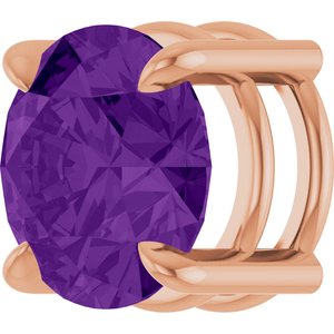 14K Rose Gold 8 mm Natural Amethyst Pendant