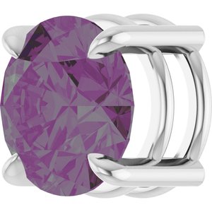 Sterling Silver 8 mm Lab-Grown Alexandrite Pendant