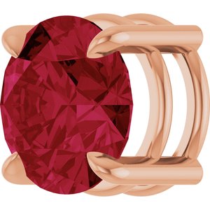 14K Rose Gold 8 mm Lab-Grown Ruby Pendant