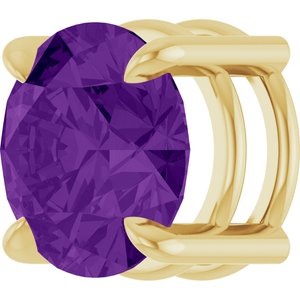 14K Yellow Gold 8 mm Natural Amethyst Pendant