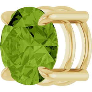 14K Yellow Gold 8 mm Natural Peridot Pendant