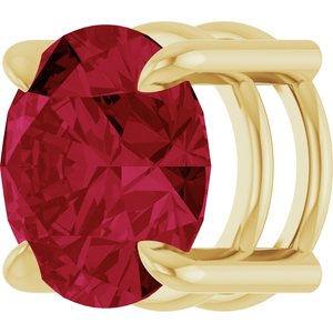 14K Yellow Gold 8 mm Lab-Grown Ruby Pendant