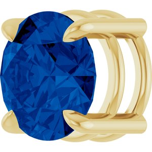 14K Yellow Gold 8 mm Lab-Grown Blue Sapphire Pendant