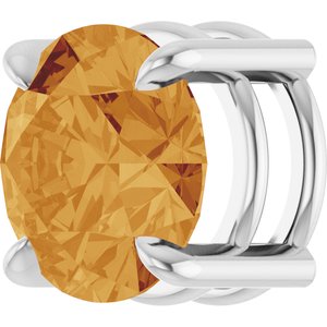 Sterling Silver 8 mm Natural Citrine Pendant