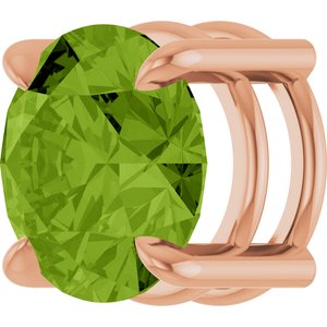 14K Rose Gold 8 mm Natural Peridot Pendant