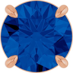 14K Rose Gold 8 mm Lab-Grown Blue Sapphire Pendant