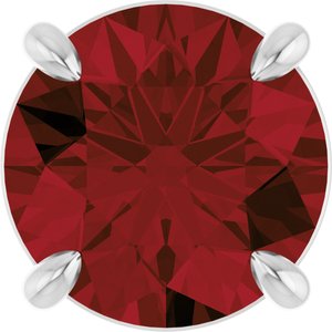 Platinum 8 mm Natural Mozambique Garnet Pendant