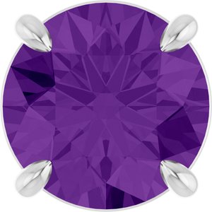 Sterling Silver 8 mm Natural Amethyst Pendant