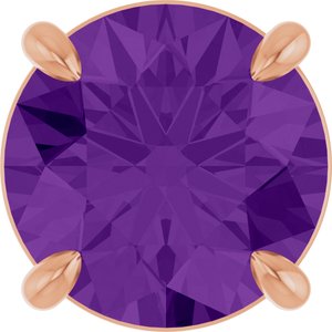 14K Rose Gold 8 mm Natural Amethyst Pendant