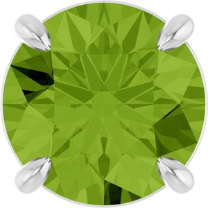 14K White Gold 8 mm Natural Peridot Pendant