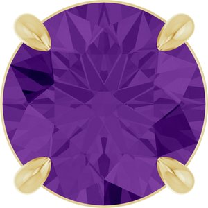 14K Yellow Gold 8 mm Natural Amethyst Pendant