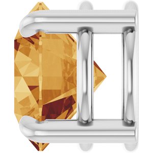 14K White Gold 8 mm Natural Citrine Pendant