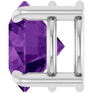 Sterling Silver 8 mm Natural Amethyst Pendant