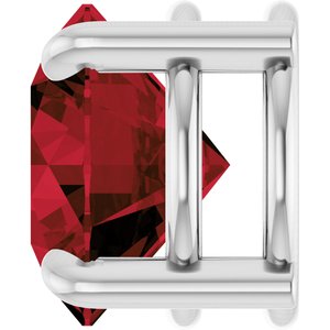Platinum 8 mm Natural Mozambique Garnet Pendant