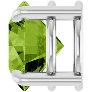 14K White Gold 8 mm Natural Peridot Pendant