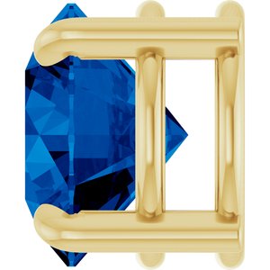 14K Yellow Gold 8 mm Lab-Grown Blue Sapphire Pendant