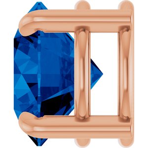 14K Rose Gold 8 mm Lab-Grown Blue Sapphire Pendant