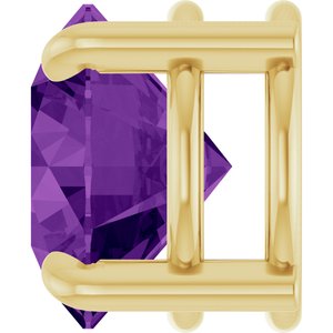 14K Yellow Gold 8 mm Natural Amethyst Pendant