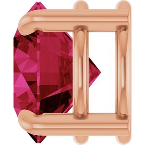 14K Rose Gold 8 mm Lab-Grown Ruby Pendant