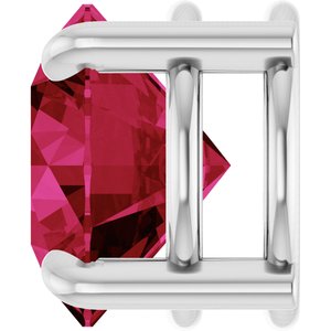 Sterling Silver 8 mm Lab-Grown Ruby Pendant