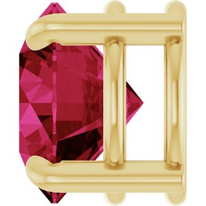 14K Yellow Gold 8 mm Lab-Grown Ruby Pendant