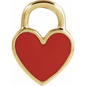 Enamel Heart Necklace or Pendant