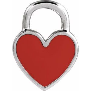 Enamel Heart Necklace or Pendant