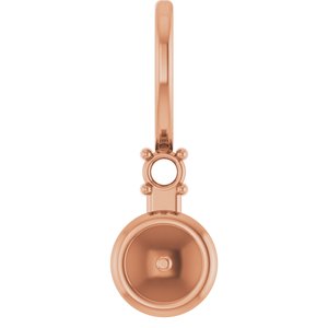 10K Rose Gold Accented Charm/Pendant Mounting for 6 mm Pearl – image 2