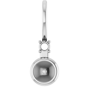 14K X1 White Gold Accented Charm/Pendant Mounting for 6 mm Pearl – image 2