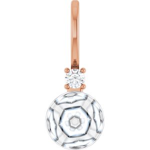 10K Rose Gold Accented Charm/Pendant Mounting for 6 mm Pearl