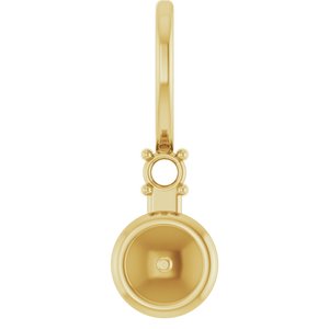10K Yellow Gold Accented Charm/Pendant Mounting for 6 mm Pearl – image 2