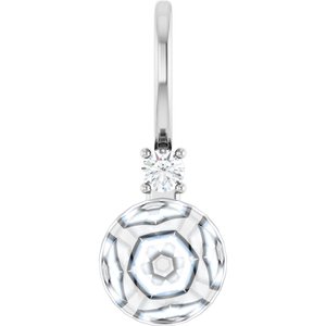 18K Palladium White Gold Accented Charm/Pendant Mounting for 6 mm Pearl